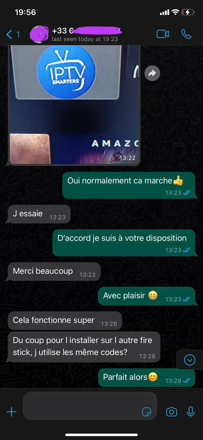 Avis client IPTV Smarters Pro sur WhatsApp