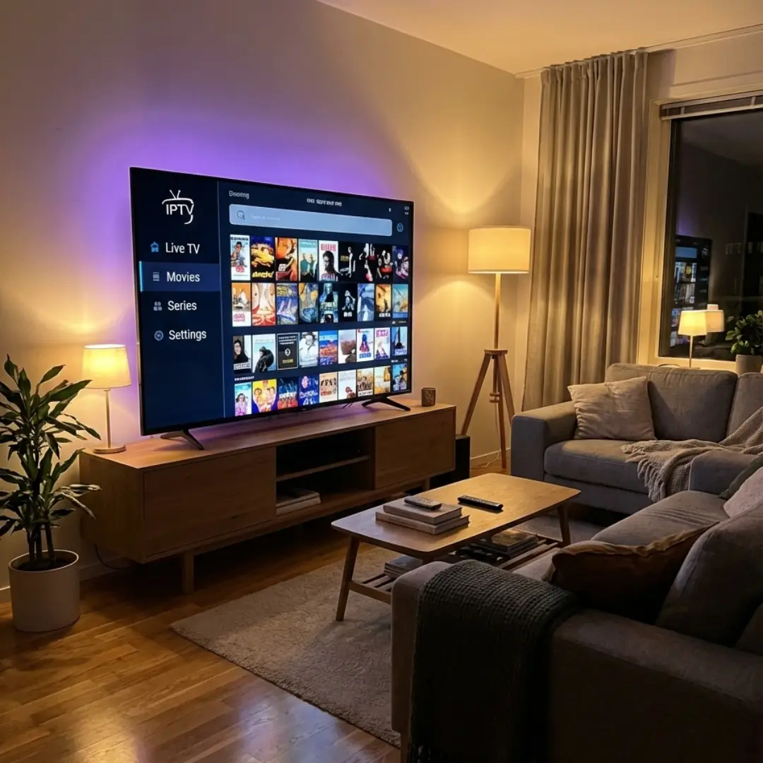 IPTV Smarters Pro sur Smart TV dans un salon